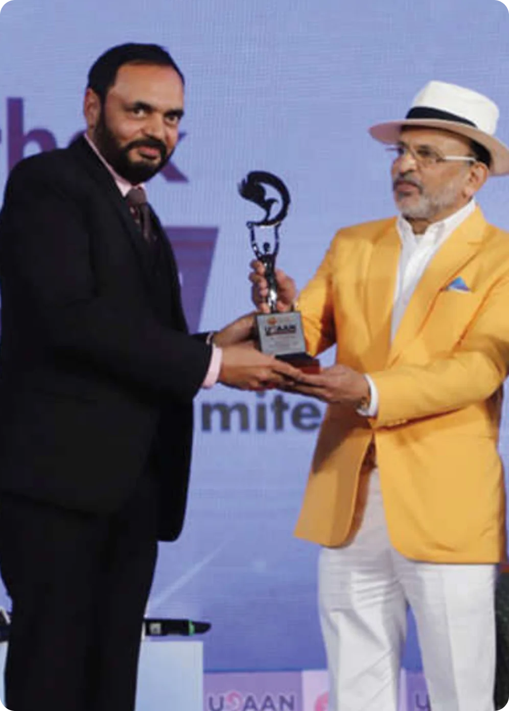 OUR TECHNICAL DIRECTOR AWARDED BY : SHRI ANNU KAPOOR IN THE FIELD OF INFRA STRUCTURE DEVELOPMENT AWARD TITLE "UDAAN-DARE TO DREAM"