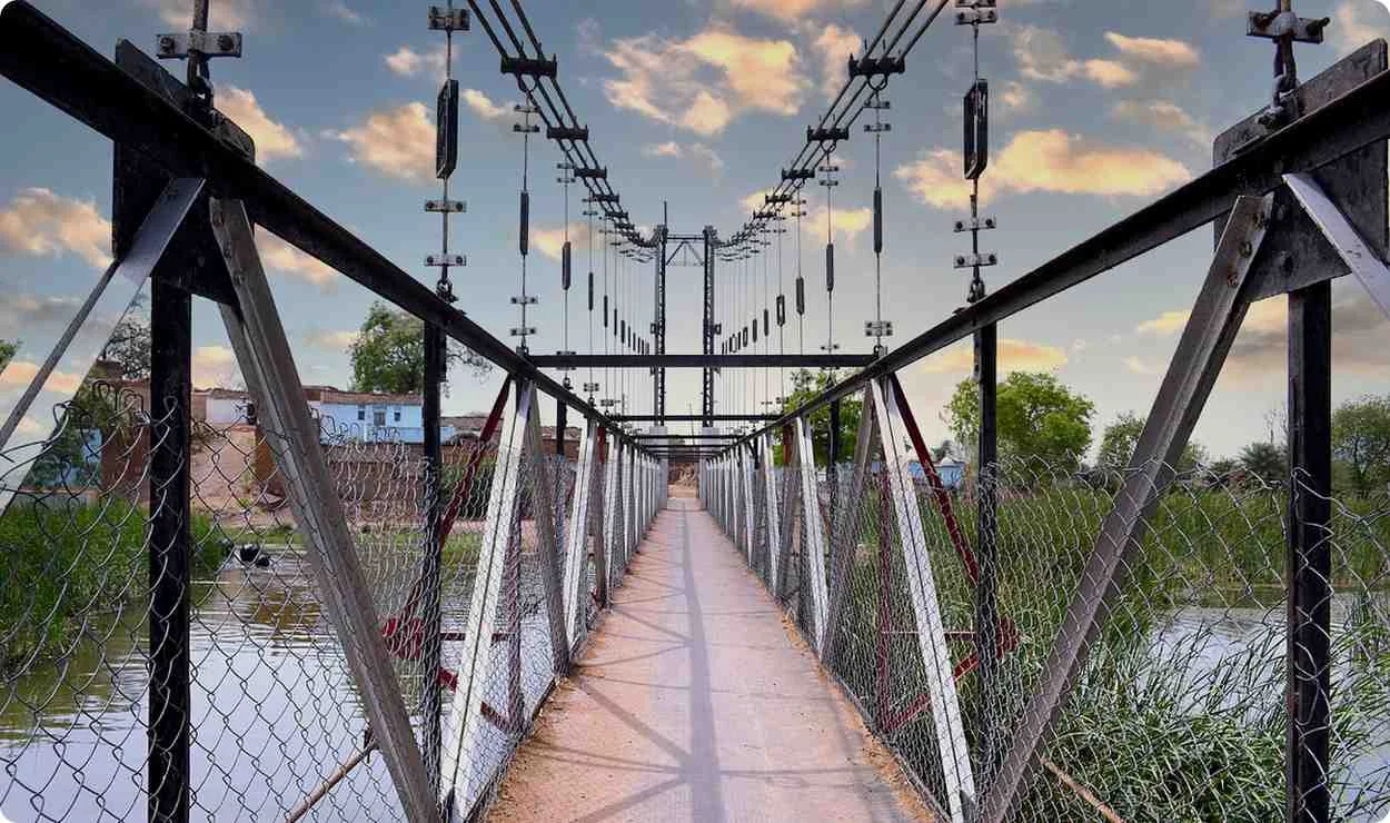 SUSPENSION BRIDGE AT DATIA (M.P.)